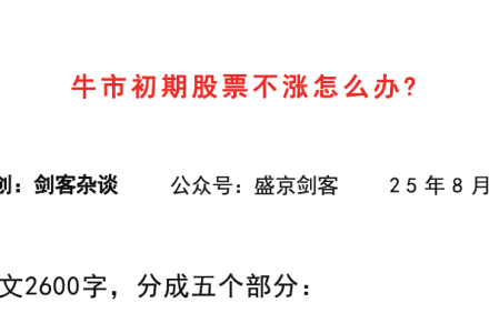 【盛京剑客付费文250805】：牛市初期股票不涨怎么办？-静思博客