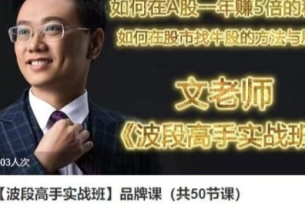 文秋明文老师【波段高手实战班】品牌课(共50节课)-静思博客