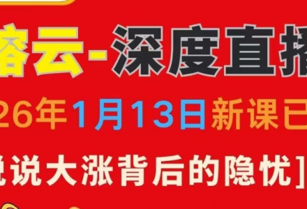 洪榕1月13日深度直播课 说说大涨背后的隐忧-静思博客