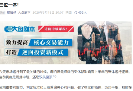 【大盘剧本】260318付费文:三位一体-静思博客