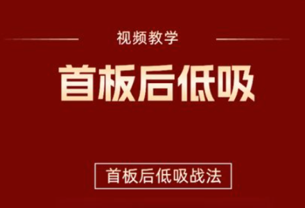 【首板后低吸战法】视频+指标-静思博客